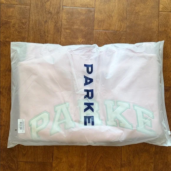 Parke Varsity Mockneck Sprinkle + White L/XL, NWT - Picture 4 of 5